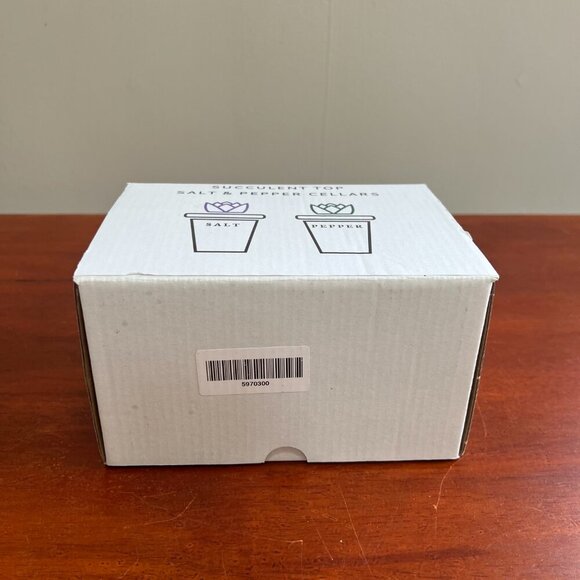 Uncommon Goods NIB Handmade Succulent Salt & Pepper Pots Set - Picture 5 of 5